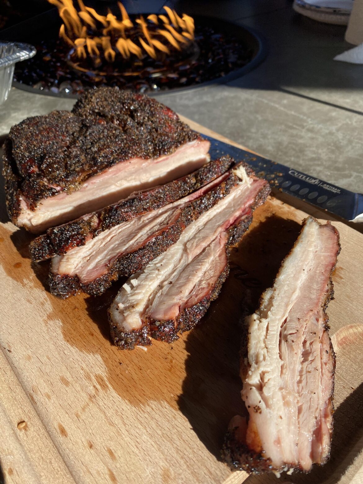 Pork Belly smoked like a brisket