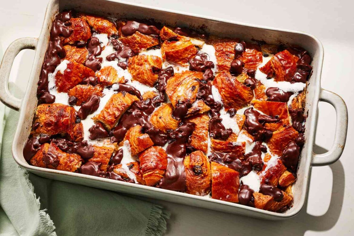 Chocolate Croissant Bread Pudding Recipe