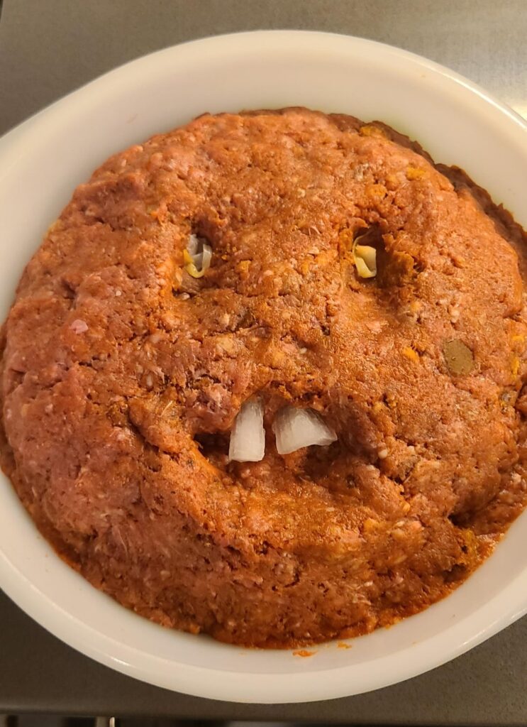 A meatloaf in 3 parts