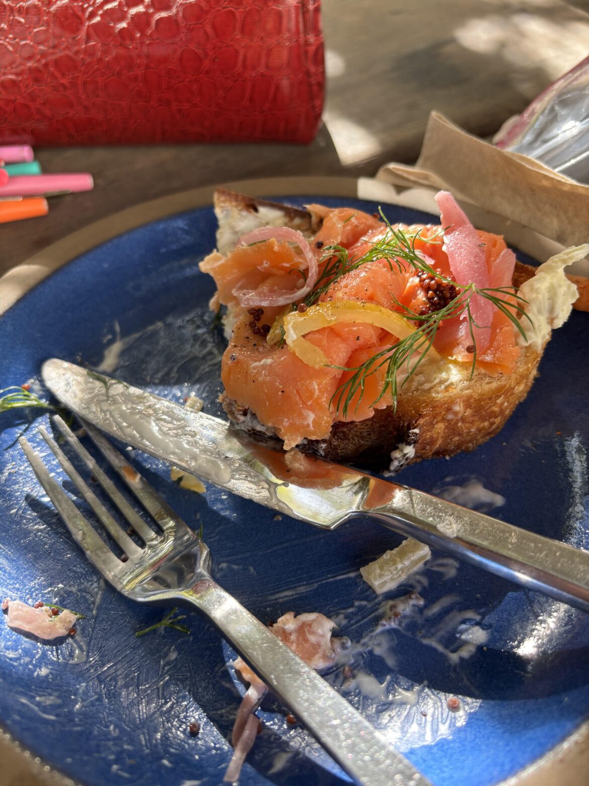 The smoked salmon tartine at Tartine is really f**king good