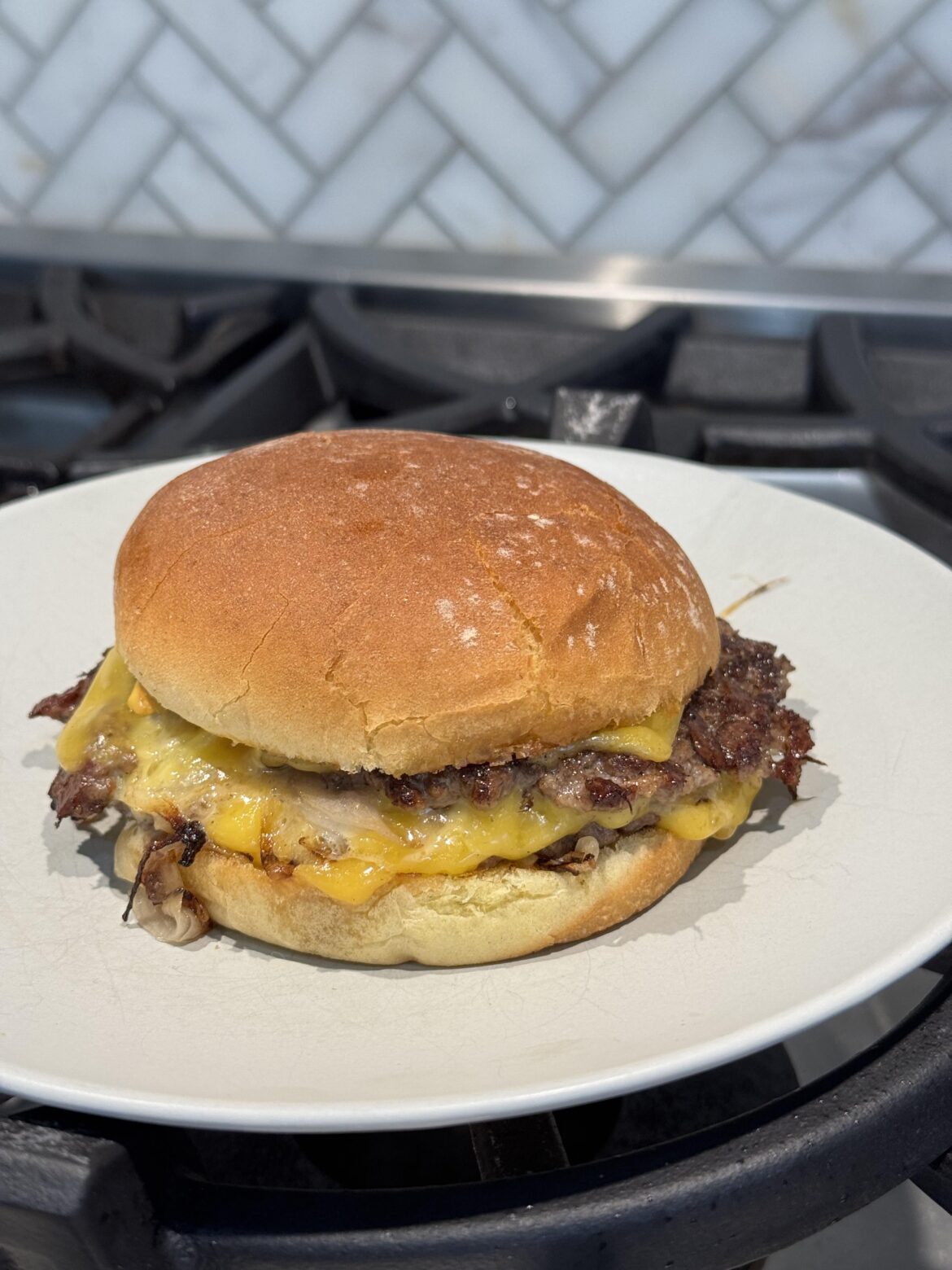 First try at the onion burger