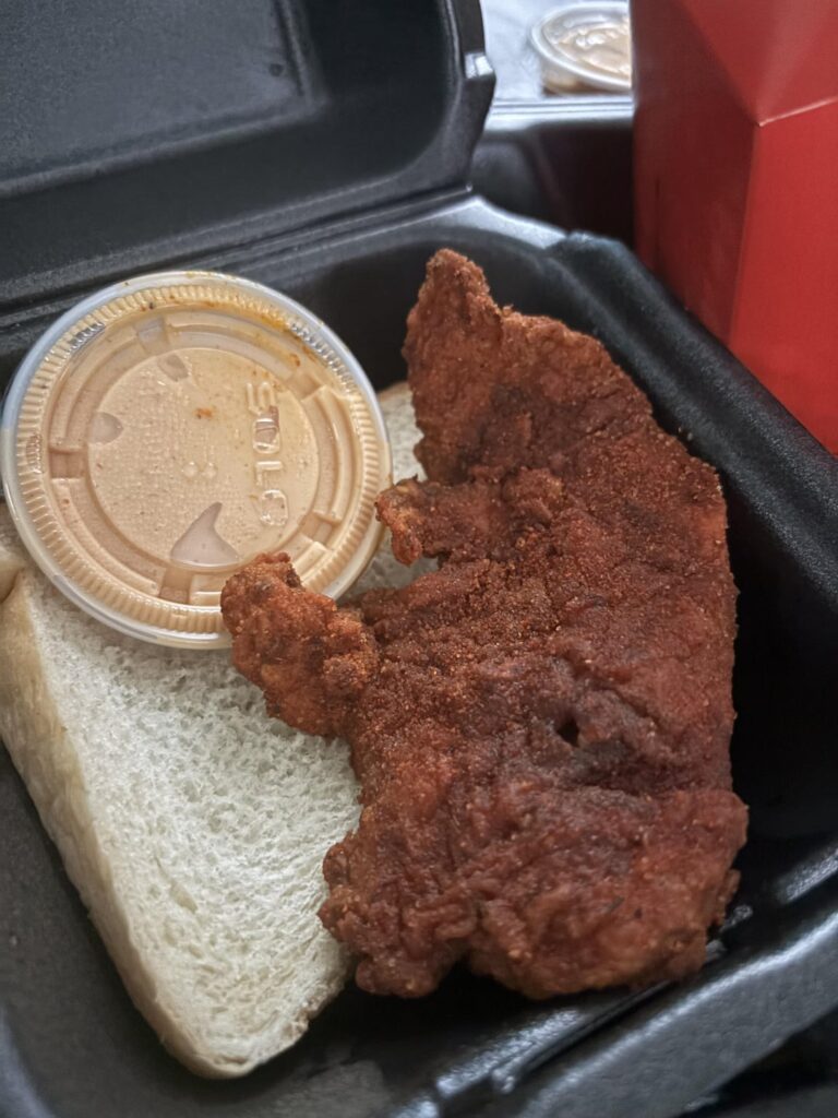 Dave’s Hot Chicken - Hot. Some of the best tasting spicy chicken I’ve ever had.