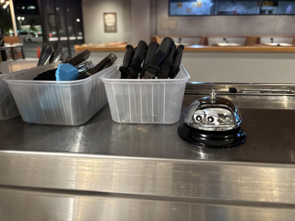 Someone stole the eyes off our bell during our lunch rush