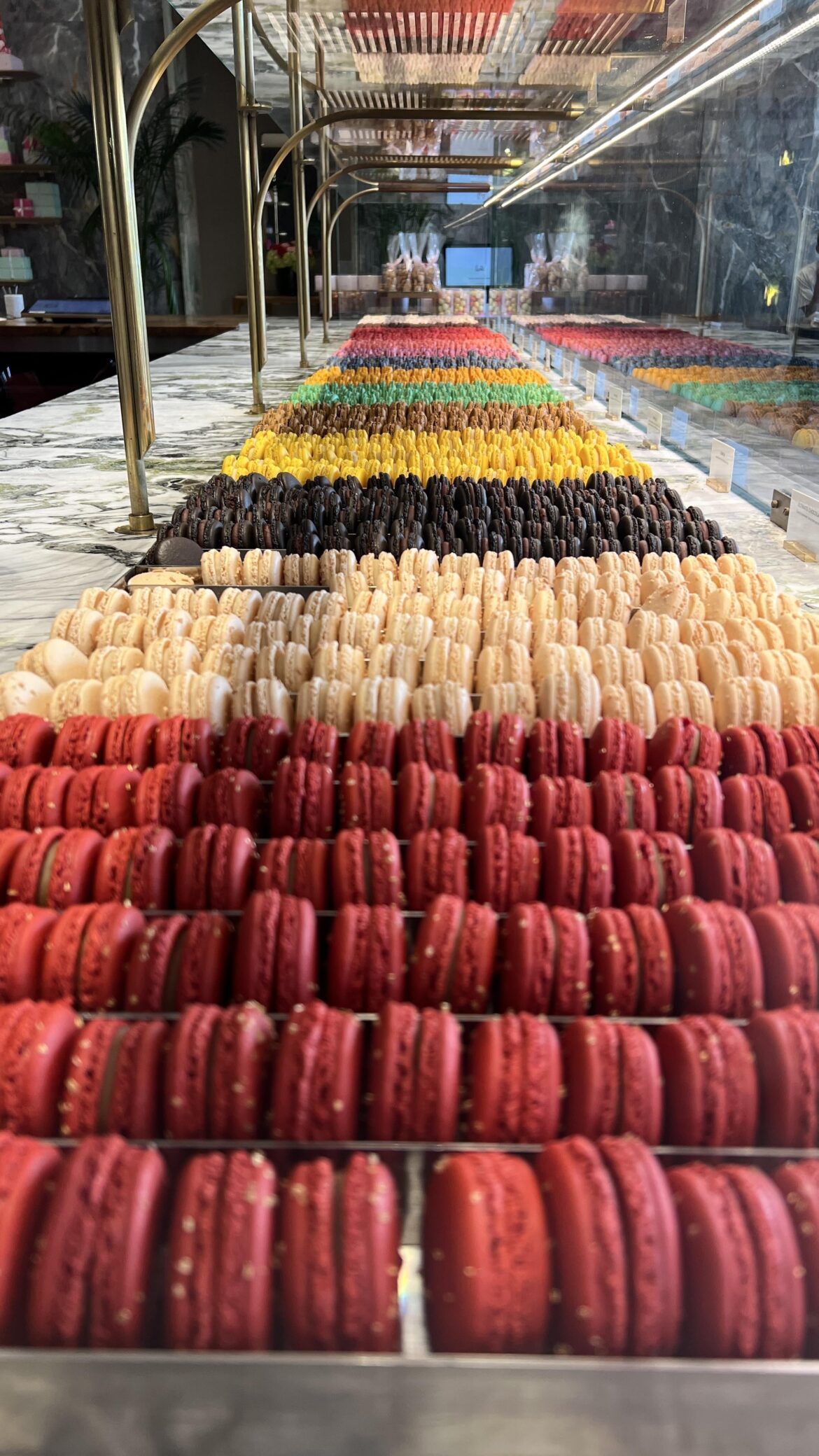 Macaron case at Bottega Louie - West Hollywood