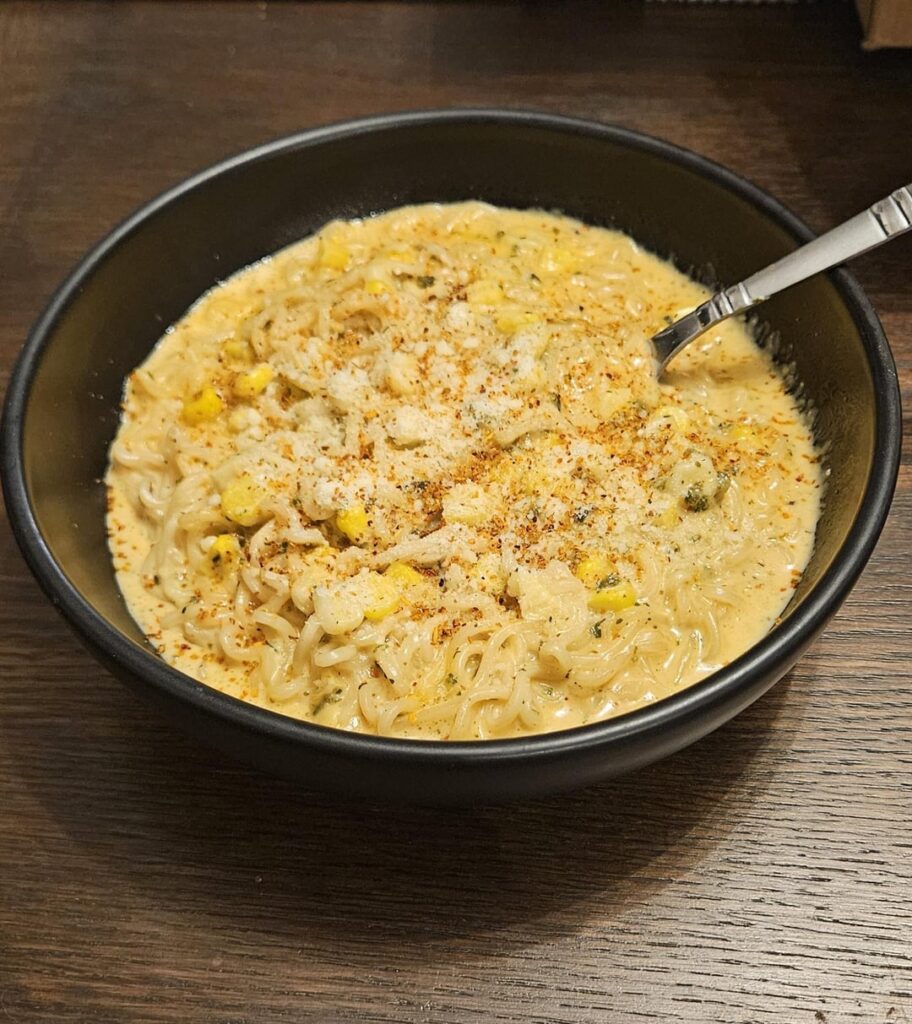 I made Mexican Street Corn Style Ramen. Did this idea come to us while high? Maybe.... but I'm quite satisfied with the result.