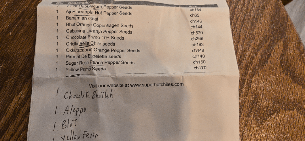 Refining Fire Chilies boast. I cannot say enough how much I love this seed company.