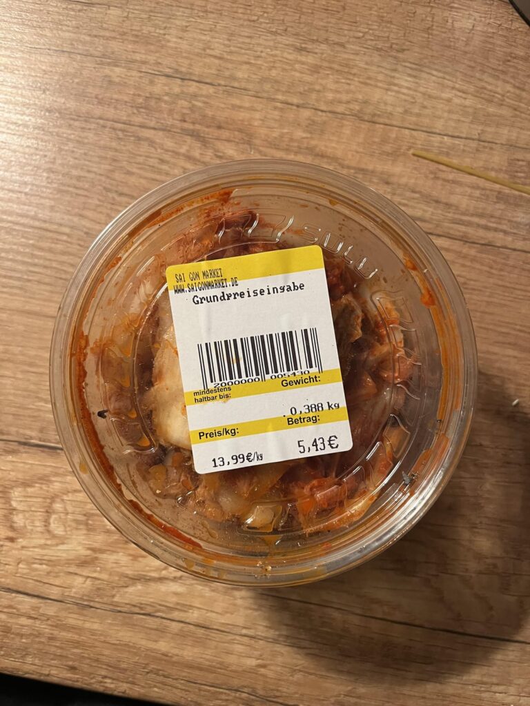 homemade kimchi from my local asian grocery store