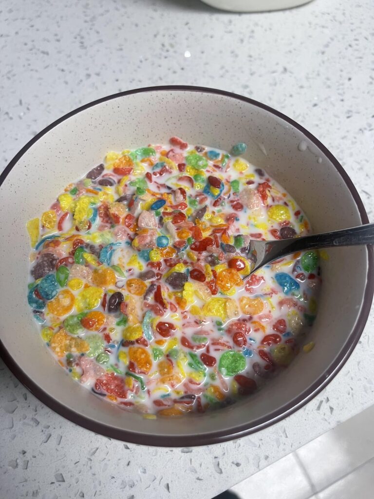 A regular day of eats where I don’t restrict and just maintain myself. Around 1400-1500 calories.