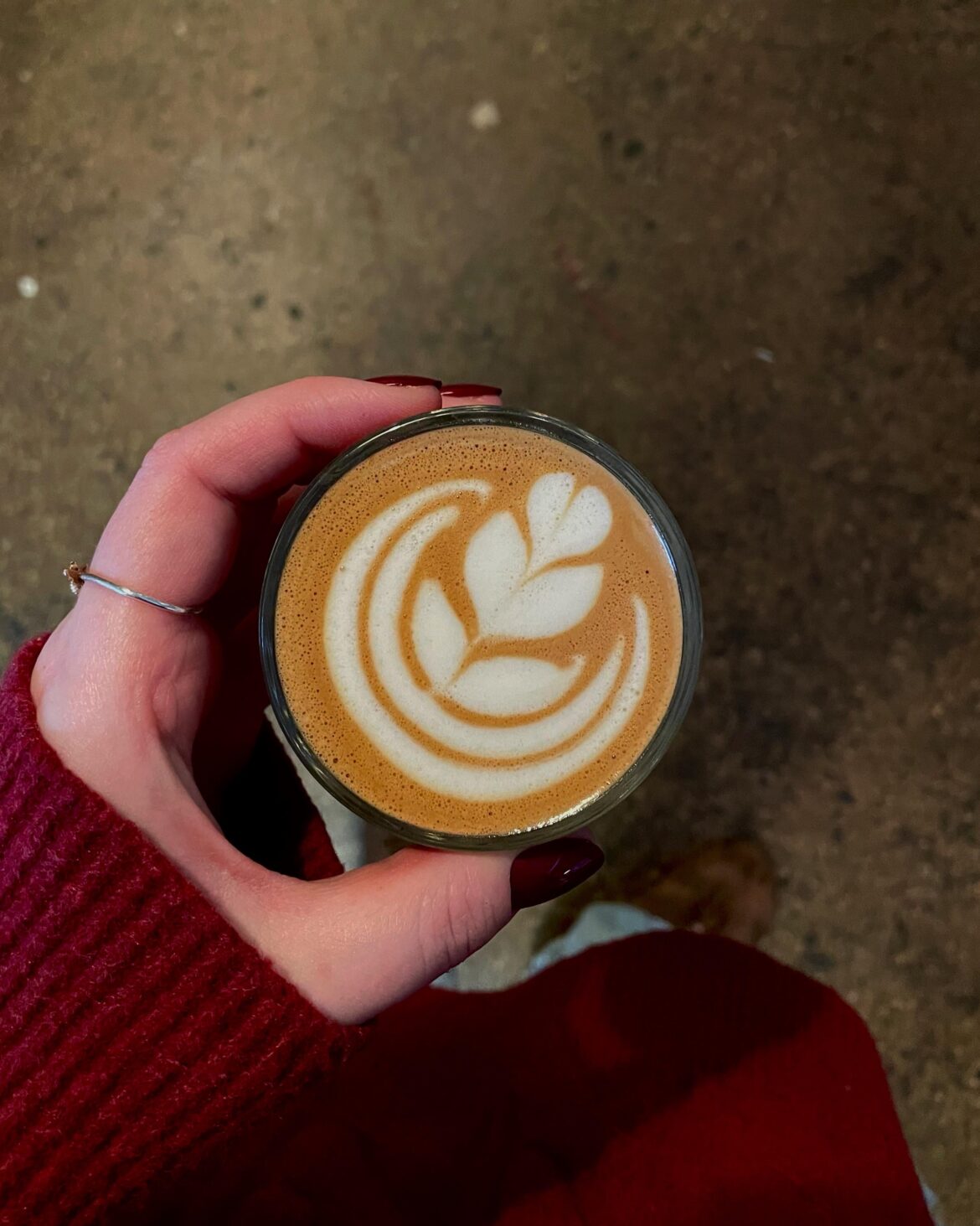 just wanted to share my ALMOND MILK cortado art thank u that is all