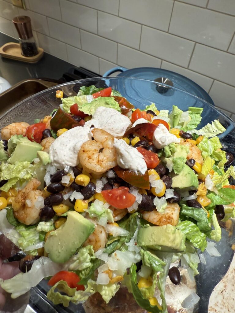 Shrimp taco “bowl” under 400