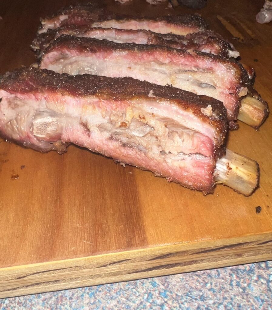 The last rack of St Louis I smoked came out perfect.