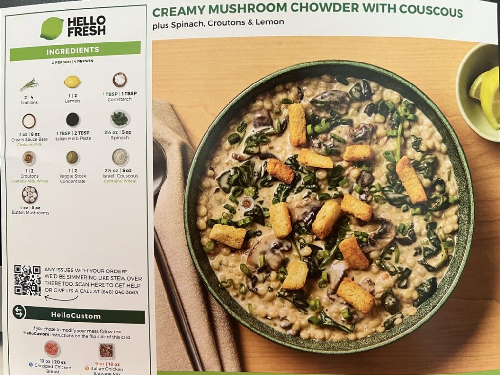 We noticed a mistake on the recipe card