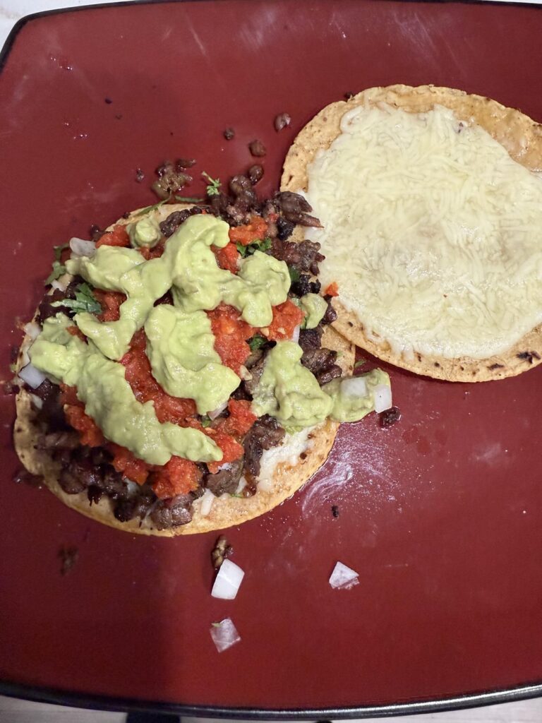 Tijuana style carne asada mulita