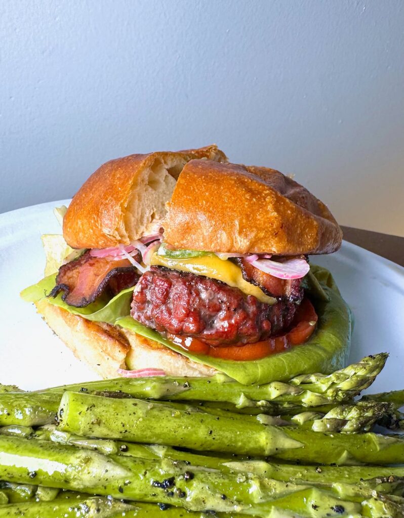 Tonight's smoked burg.