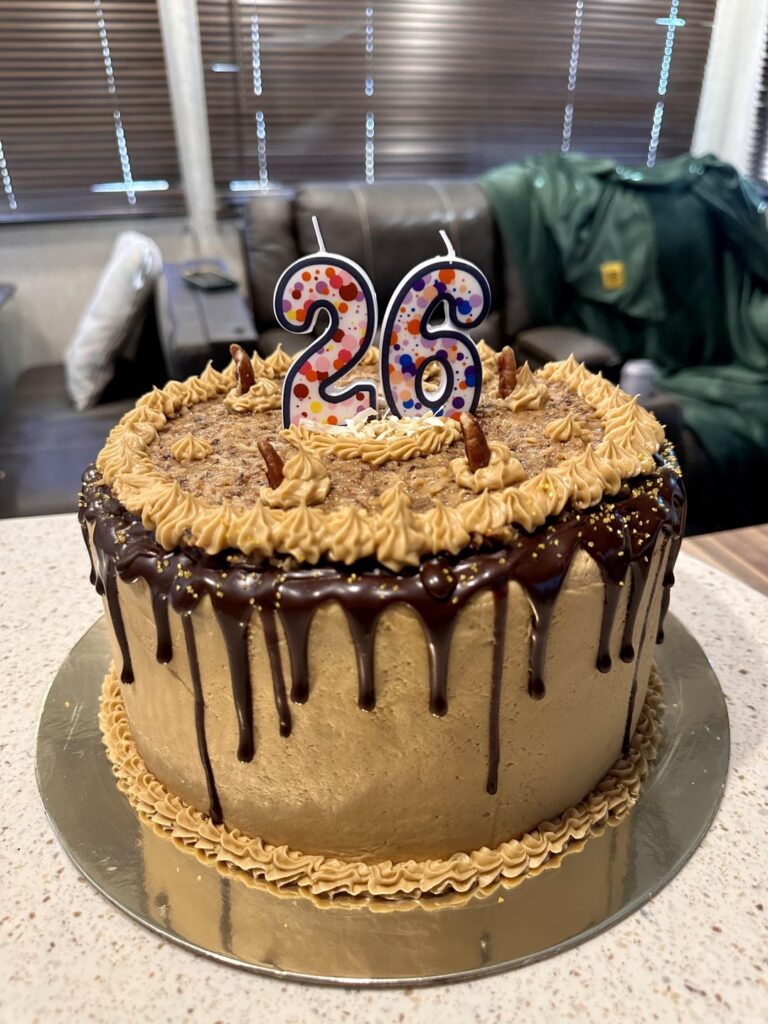 First “real” cake for my husband’s birthday!