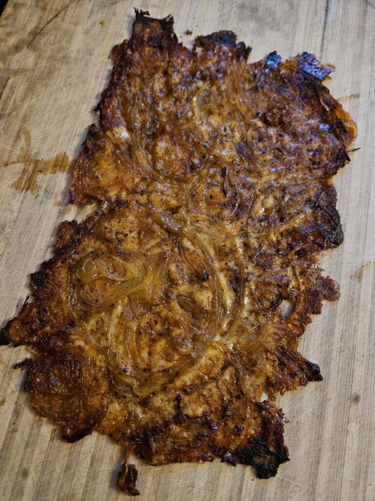 I made the parmesan onion chips, but I made them cheeze - it's for my salad