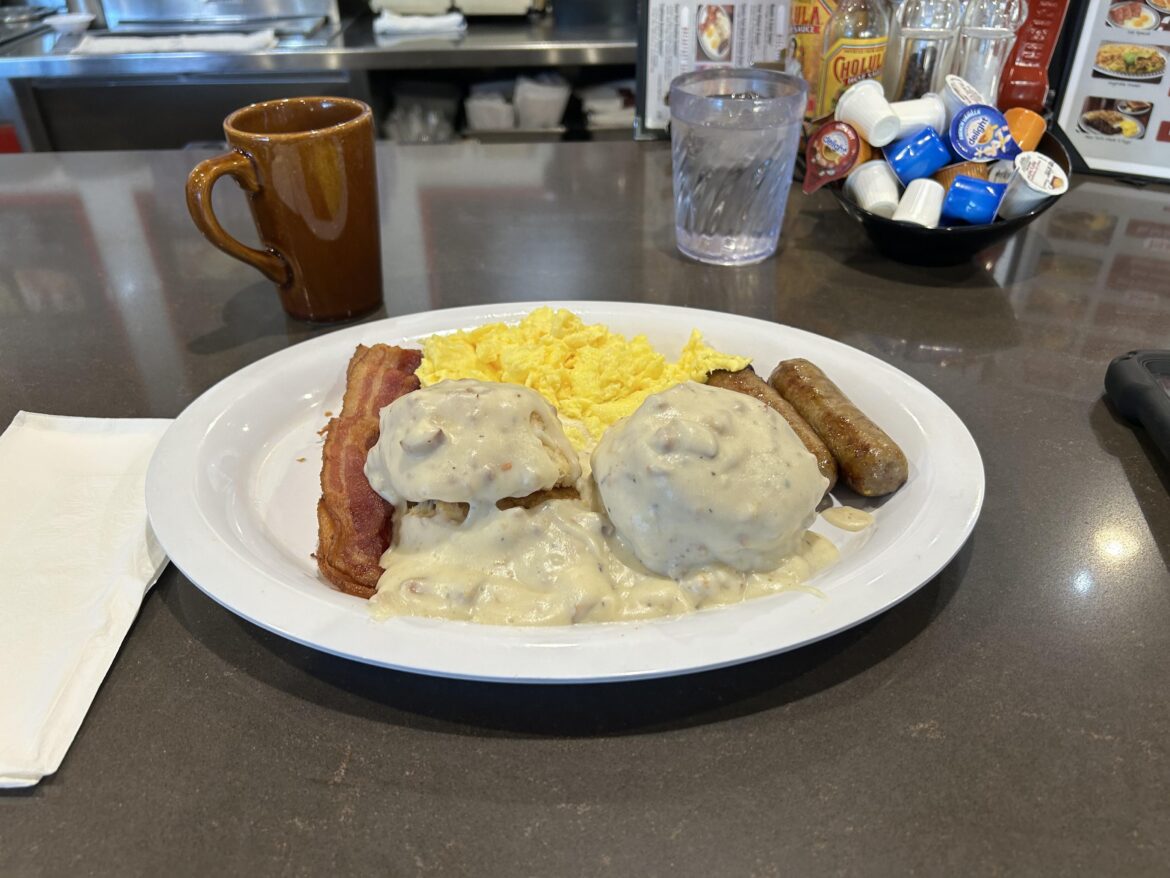 Tuesday morning biscuits and gravy at the Cozy Corner