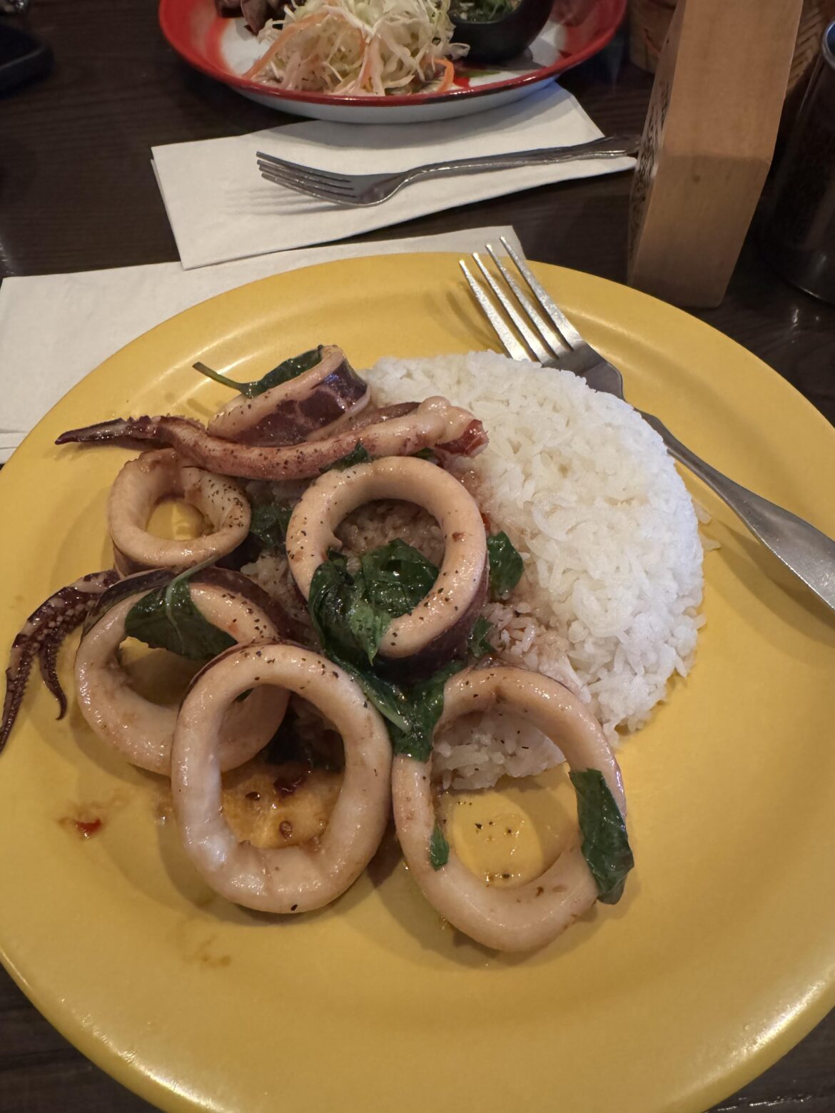 The squid from JJ Thai made my day.