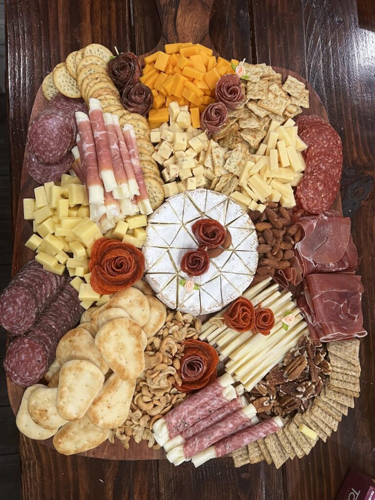 First time making boards for a baby shower. Went big and did three- regular, veggie, and fruit