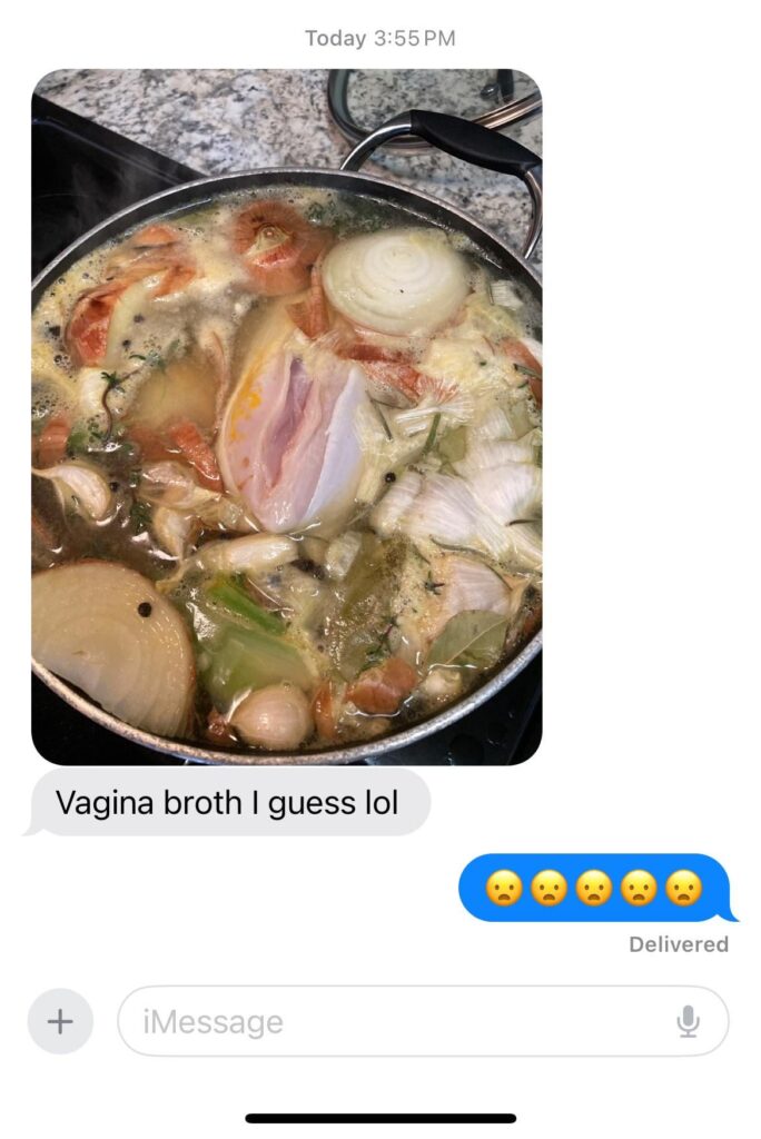 My sister sent me a pic of her broth today……