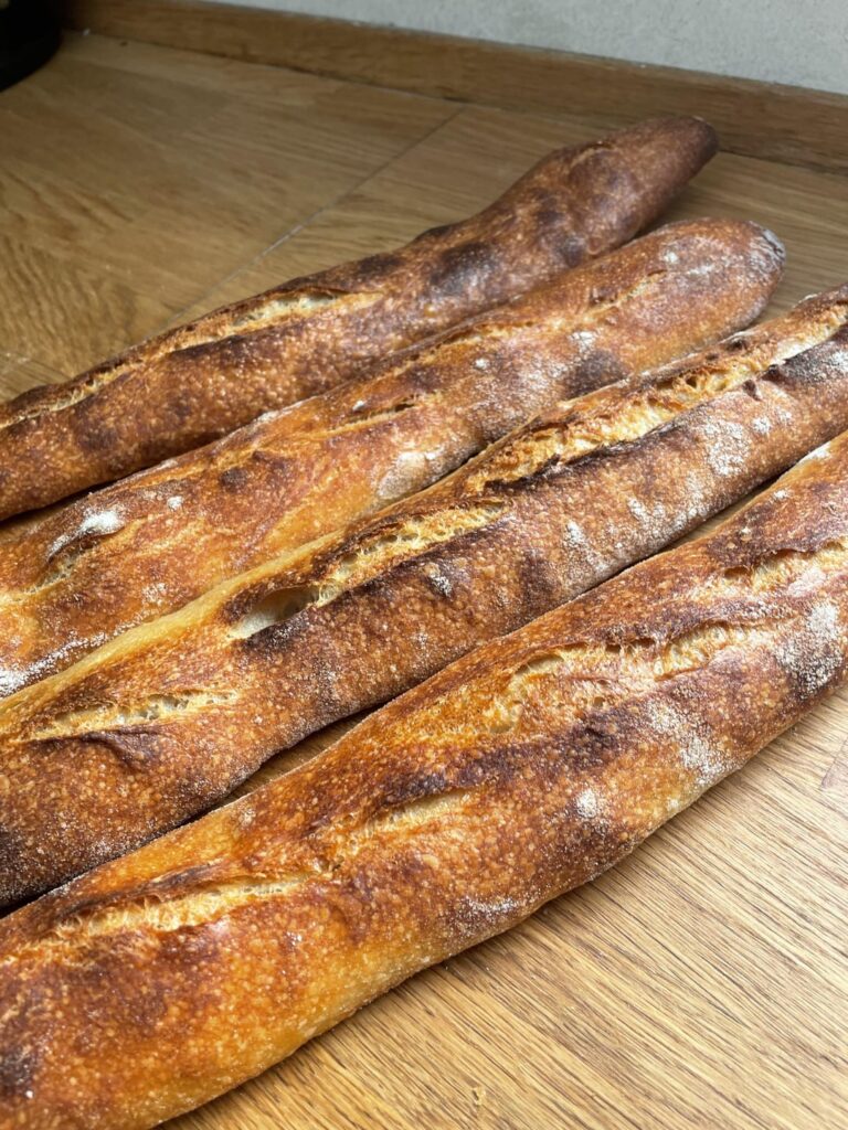 First sourdough baguettes at home First sourdough baguettes at home