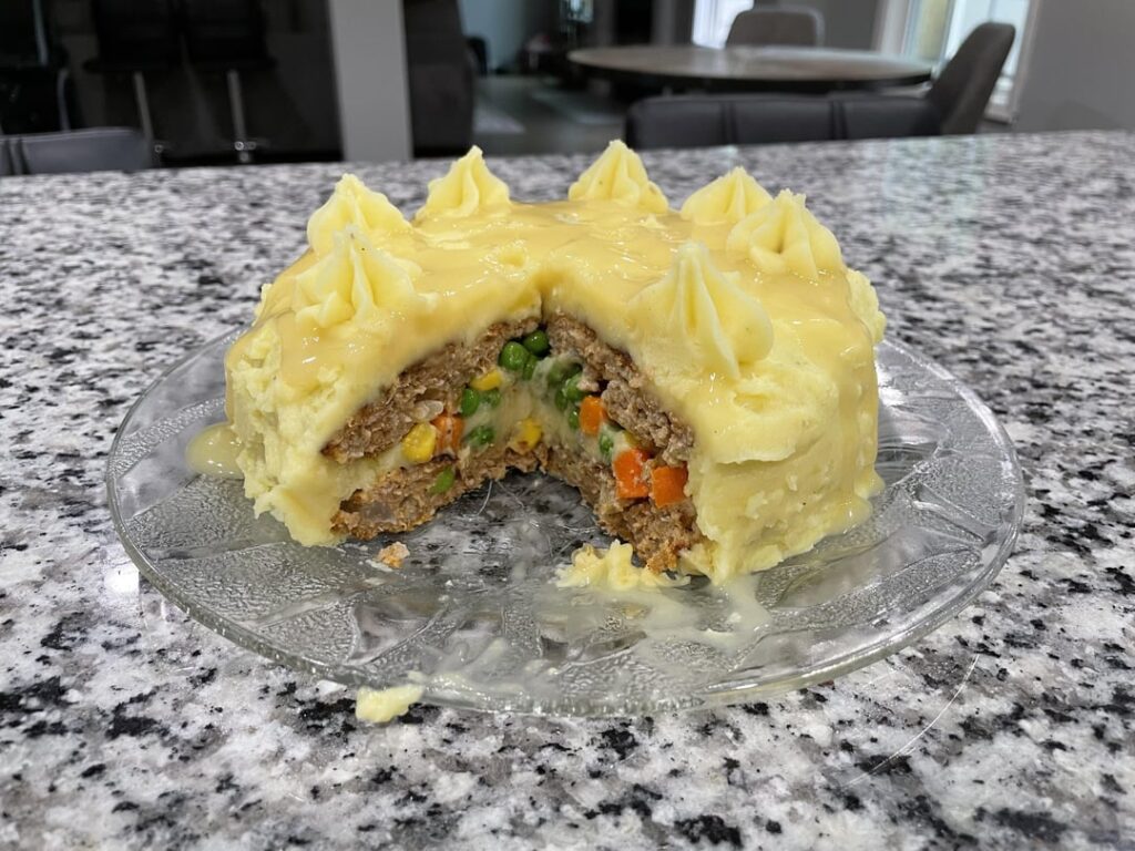 Year 2 of making a meatloaf birthday cake for my husband