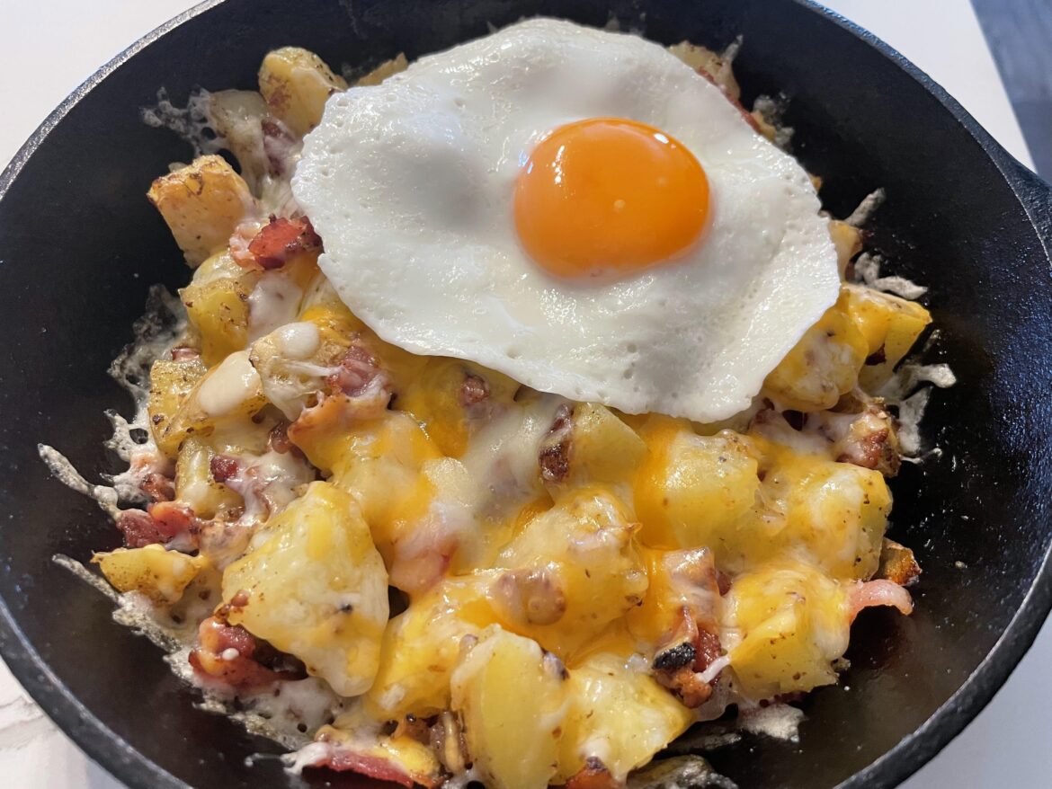 Potato, Bacon, Onion, & Cheese Skillet