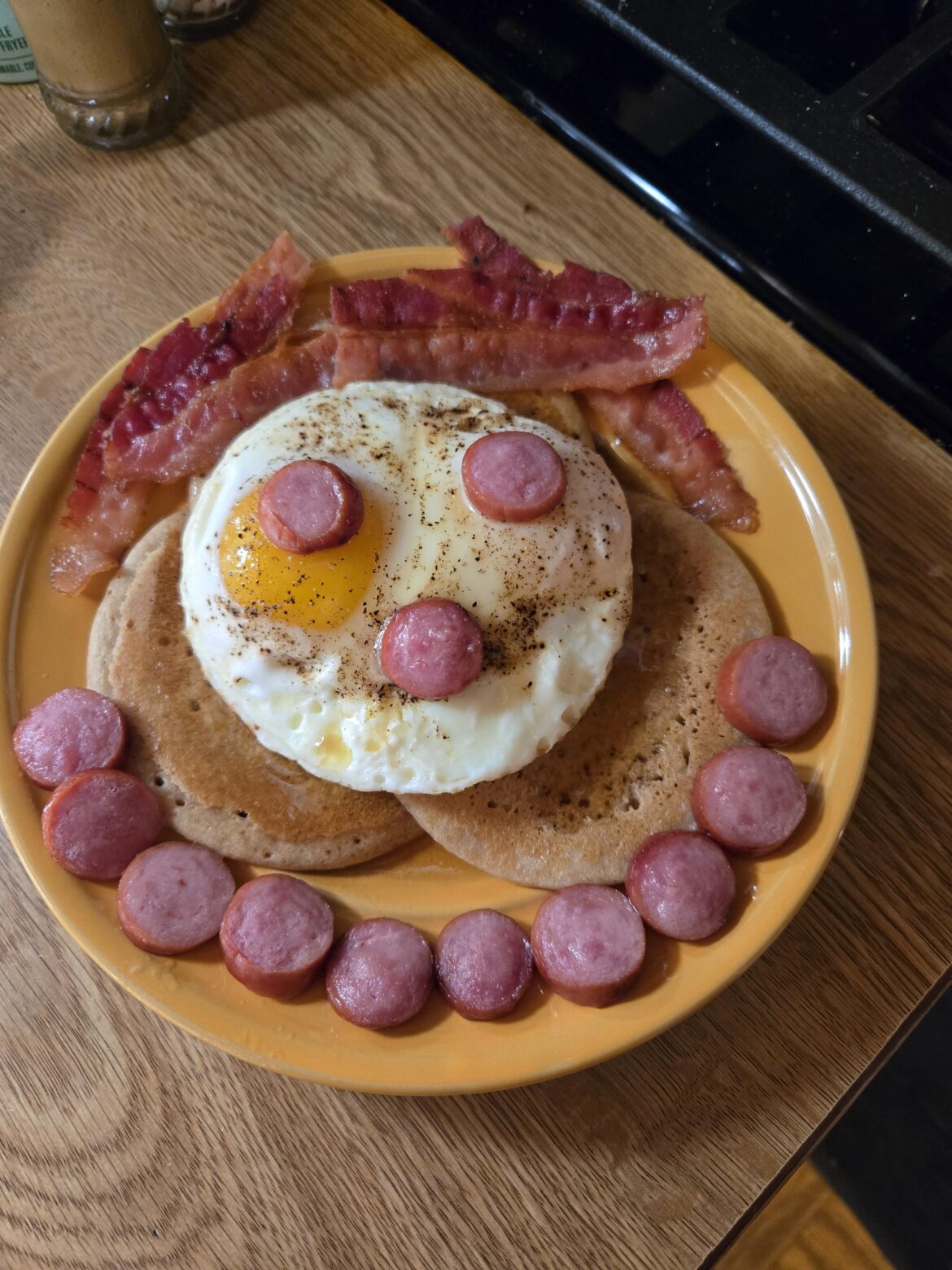 Having fun with breakfast