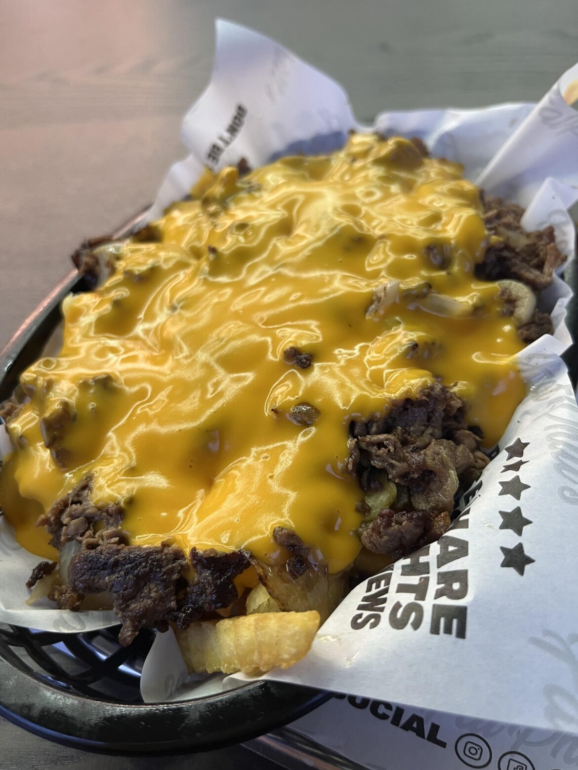 Philly cheese steak loaded fries