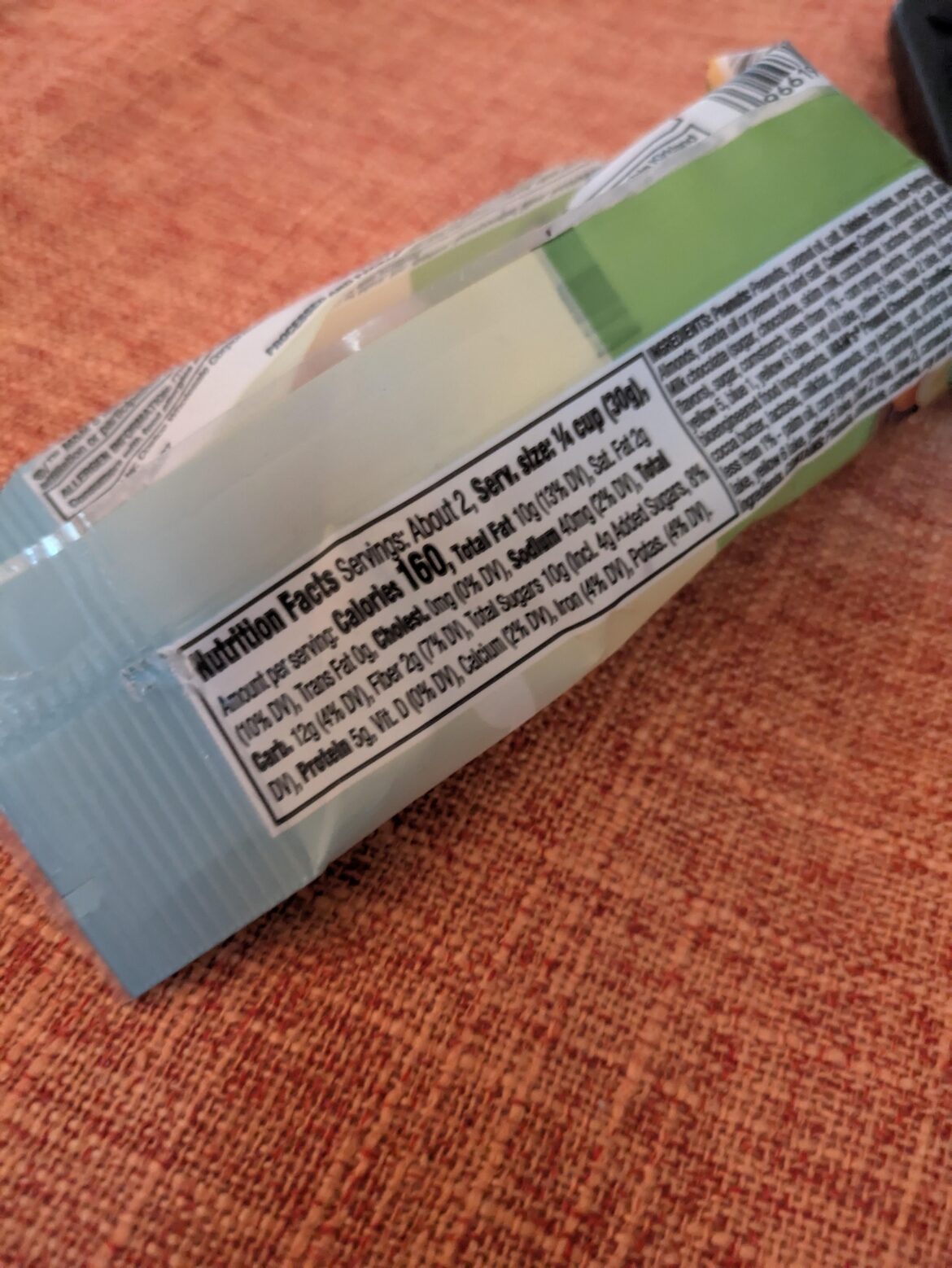 Recently been having these Costco trail mix packets as a daily treat, just realized it's 2 servings per packet 😔