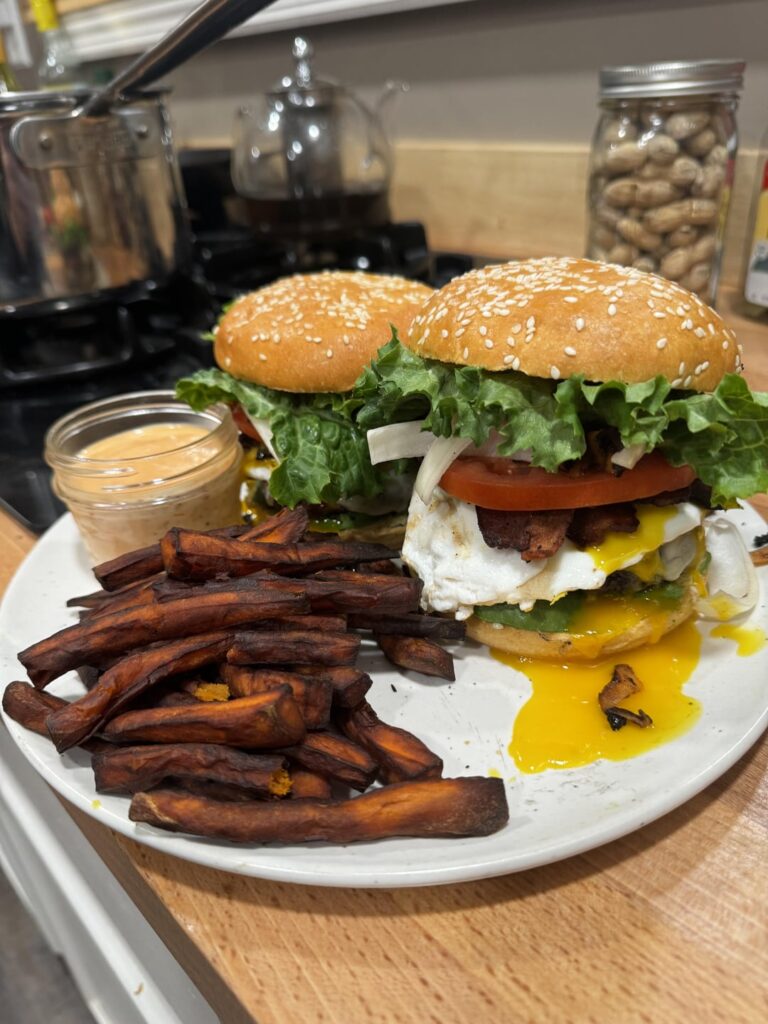 First cheeseburgers from the new meat grinder.
