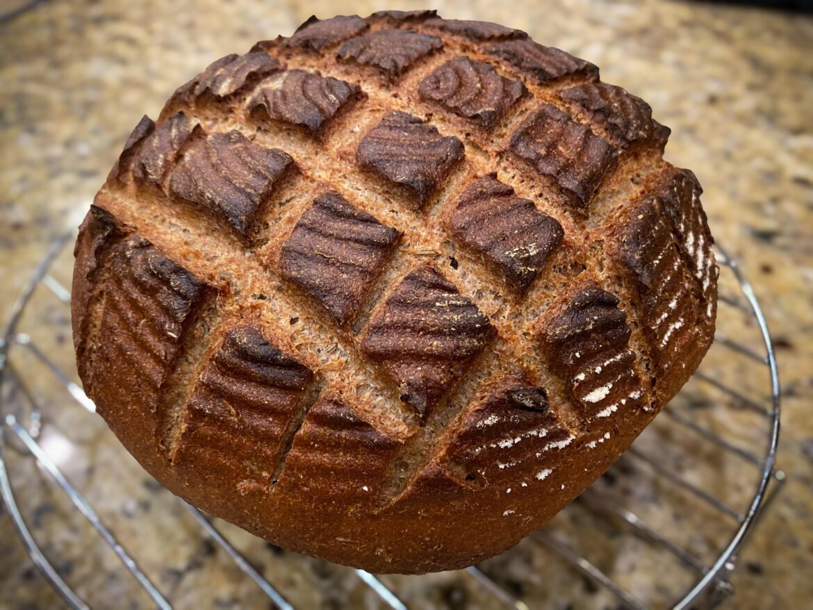 Sourdough Rye with caraway seeds… no autopsy until tomorrow, but that will involve butter.