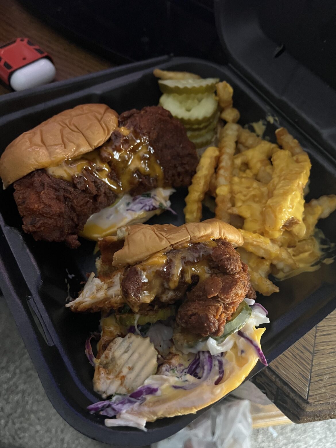First time trying reaper from Dave’s hot chicken and I have to say goddamn I cannot finish this shit First time trying reaper from Dave’s hot chicken and I have to say goddamn I cannot finish this shit