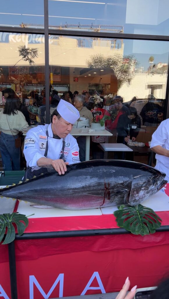 Tuna Cutting at Yama Sushi Marketplace Grand Opening in Los Angeles