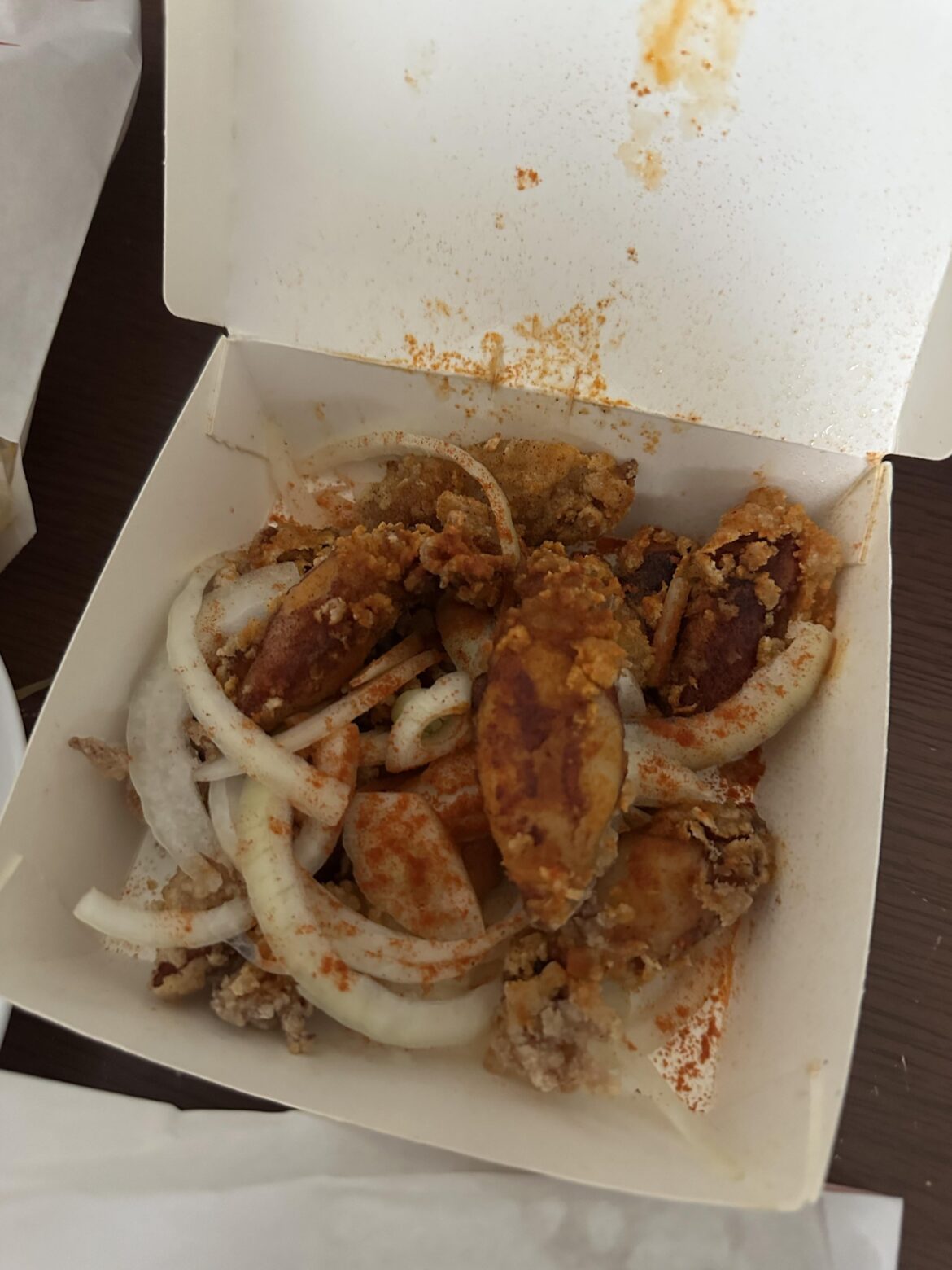 the amount of onions in this box of taiwanese fried squid