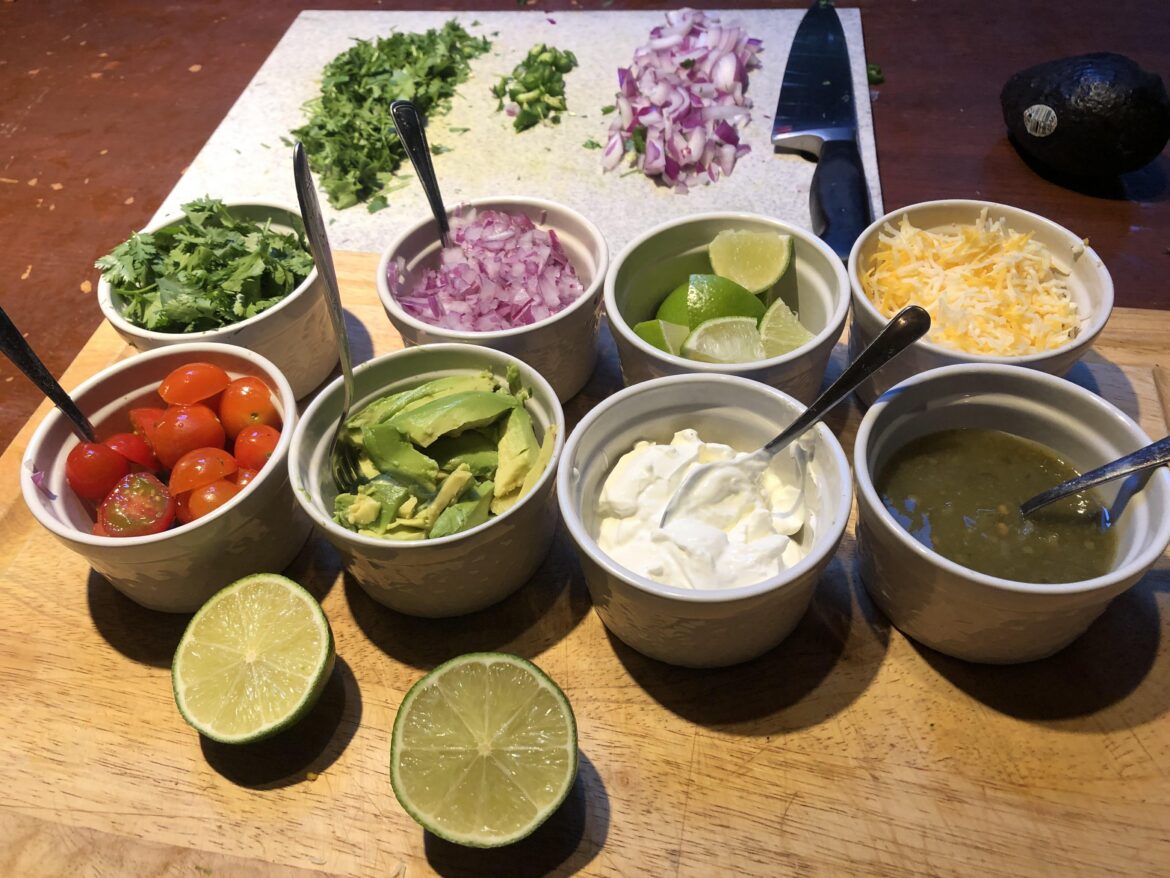 Taco bar for my grilled pork tacos