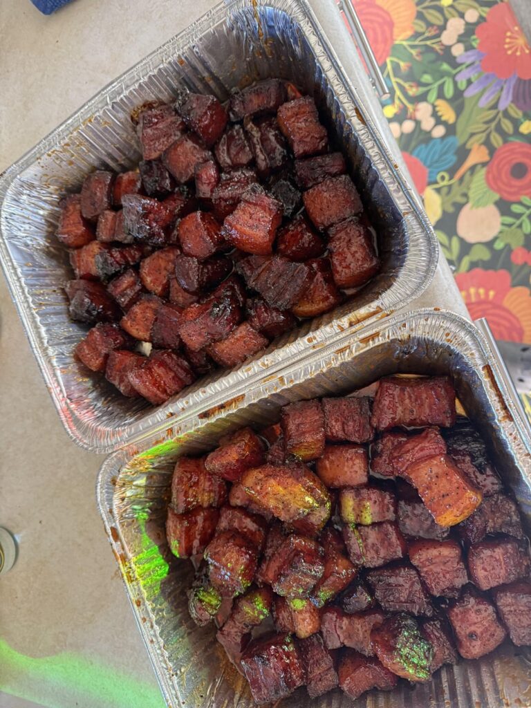 Pork belly burnt ends for the Super Bowl