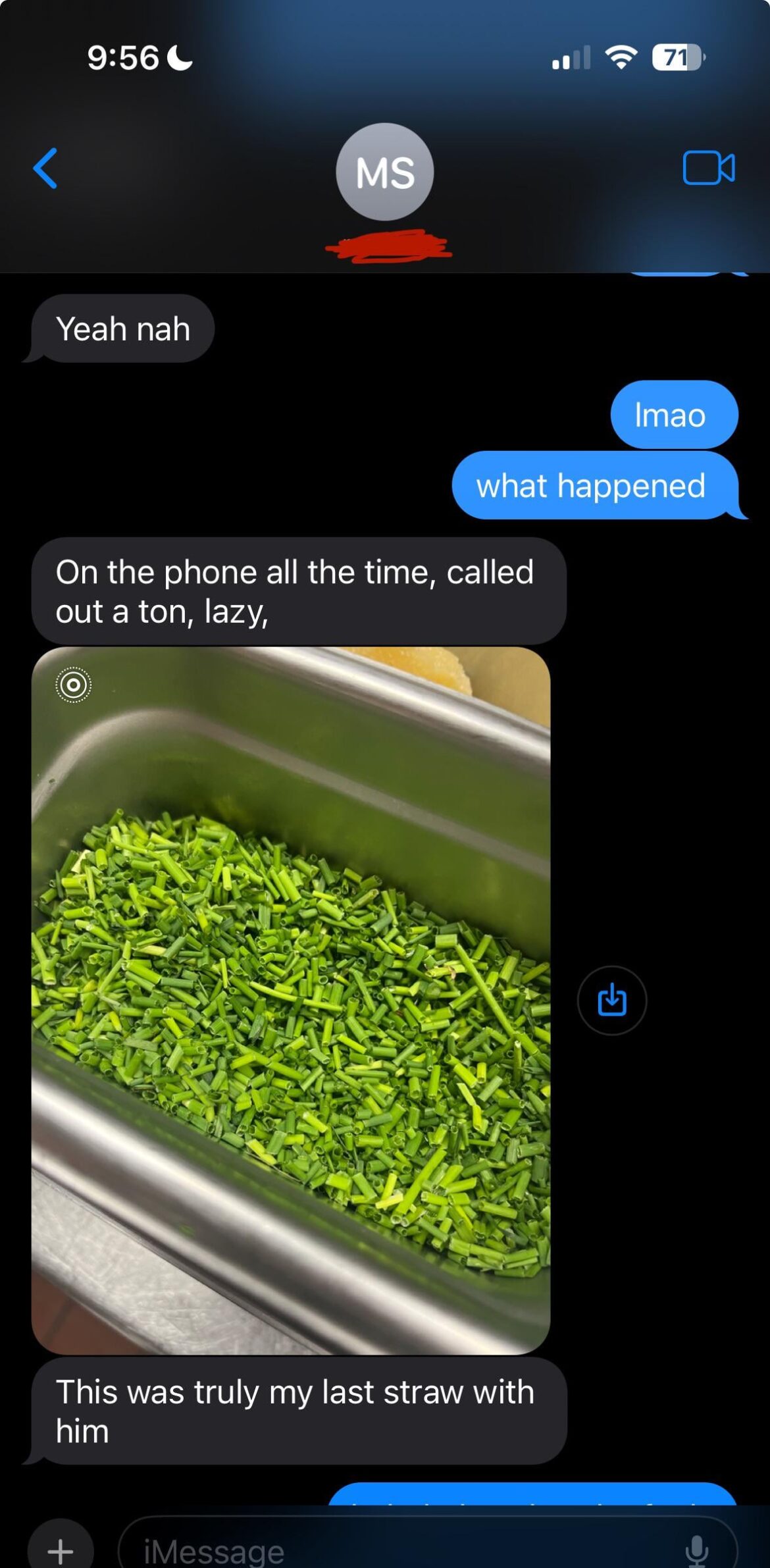 realized i hadn’t seen one of the cooks in like two or three weeks. asked chef about it. this was her response