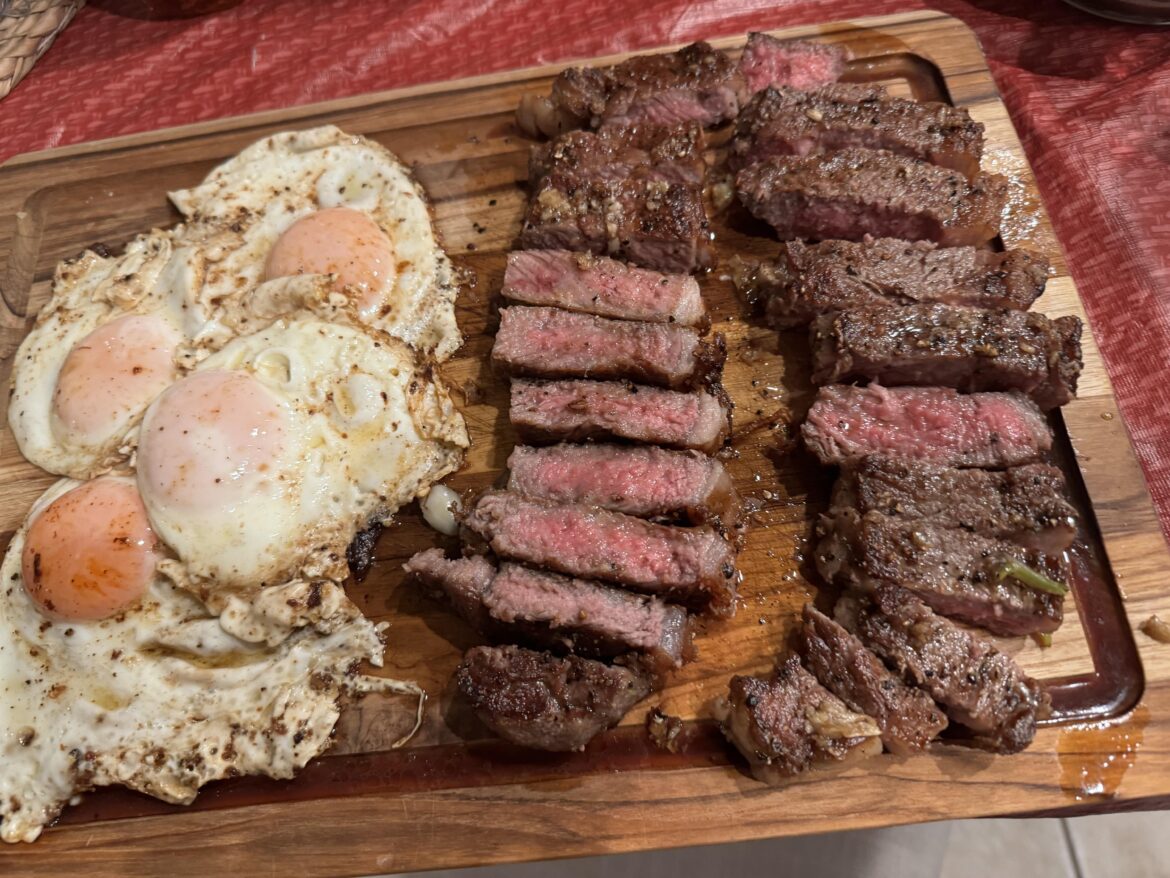 Asked my brother to make me some steak and eggs, safe to say, he delivered