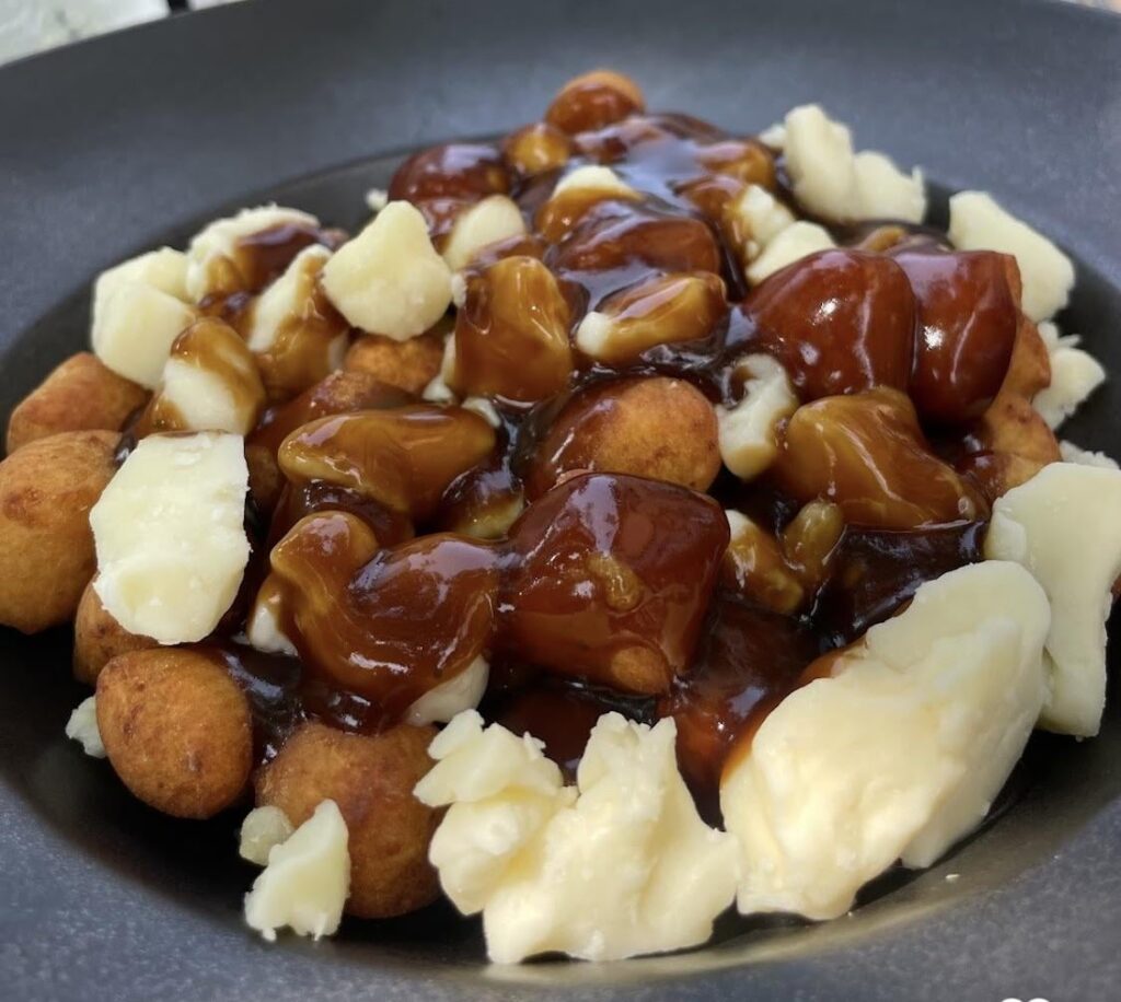 Fried gnocchi poutine