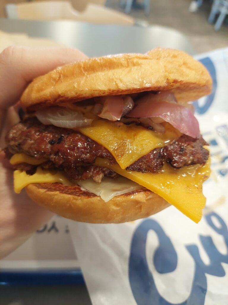 Culver's Wisconsin Big Cheese Pub Burger with grilled onions, and their already perfect Deluxe