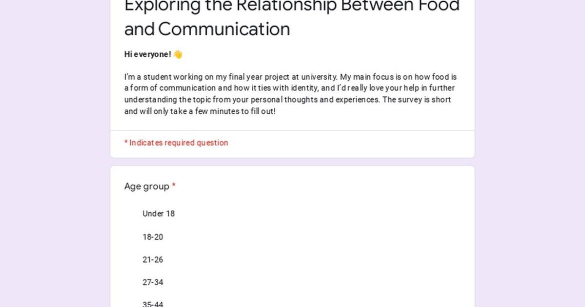 How is food a form of communication? How is food a form of communication?