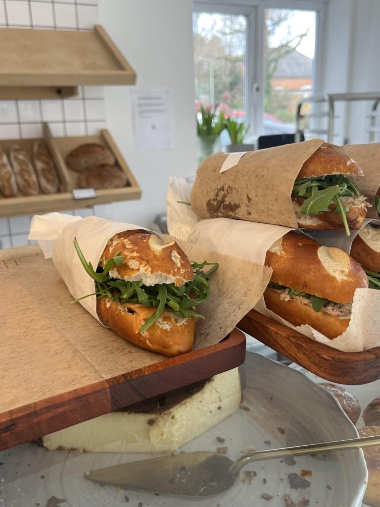 Smoked salmon (no cream cheese) on a pretzel bun, any guesses?