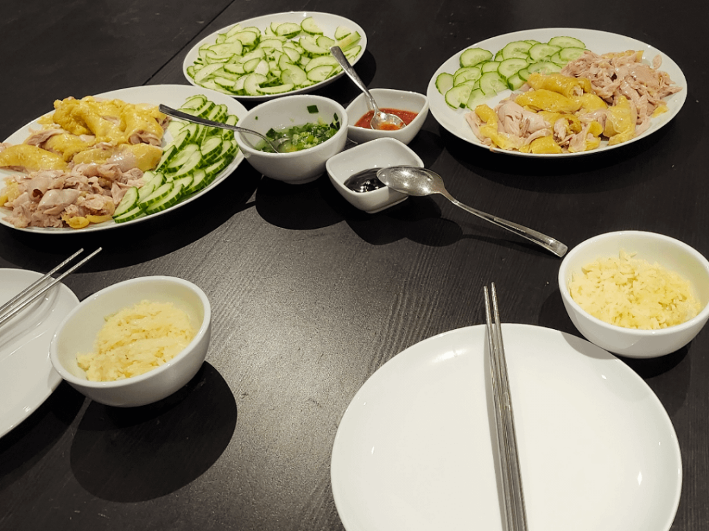 Hainanese chicken. Inspired by the guy looking for a restaurant in Toronto.