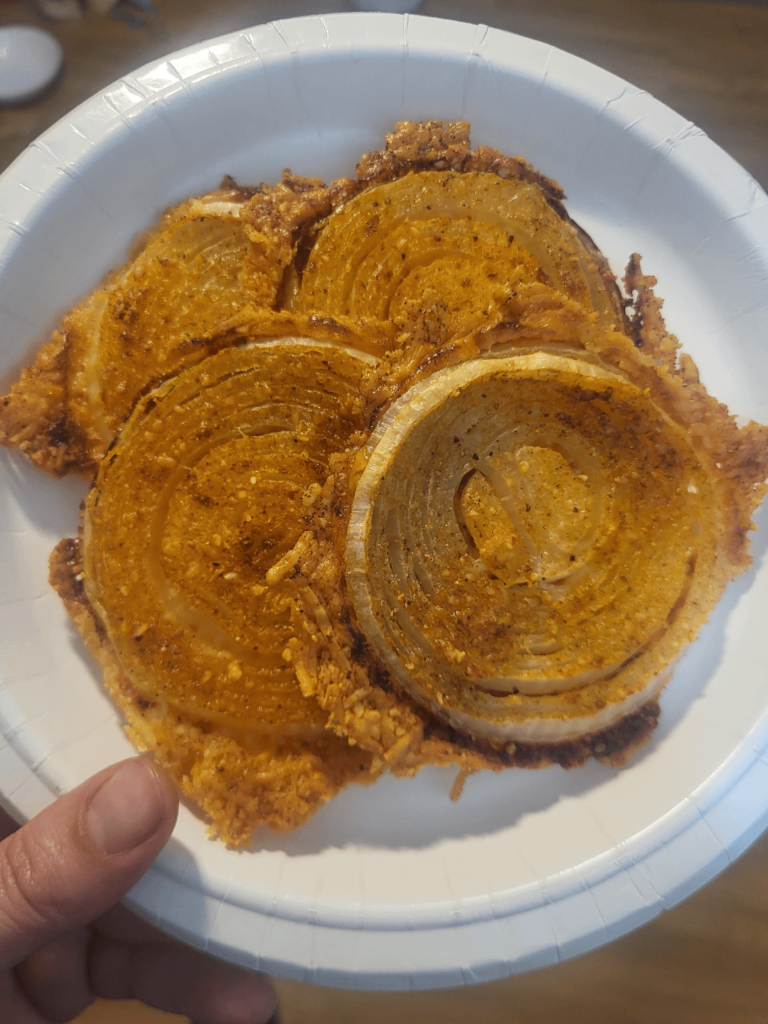 I also made the parmesan onion chips. 7/10.