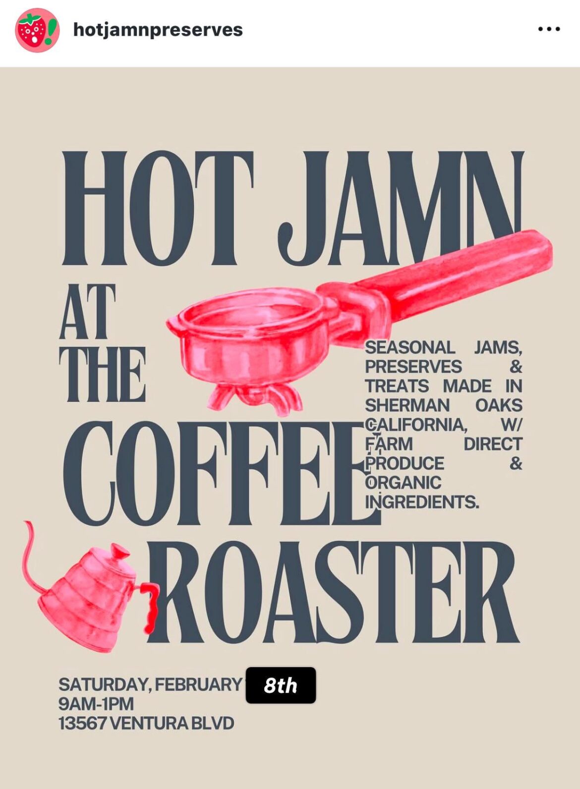 Hot Jamn at Steve’s Coffee Roaster Feb 8th