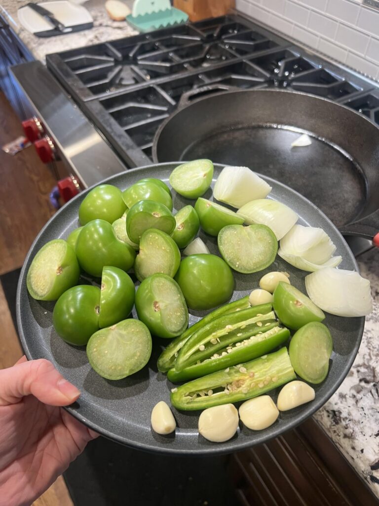 Homemade tomatillo salsa