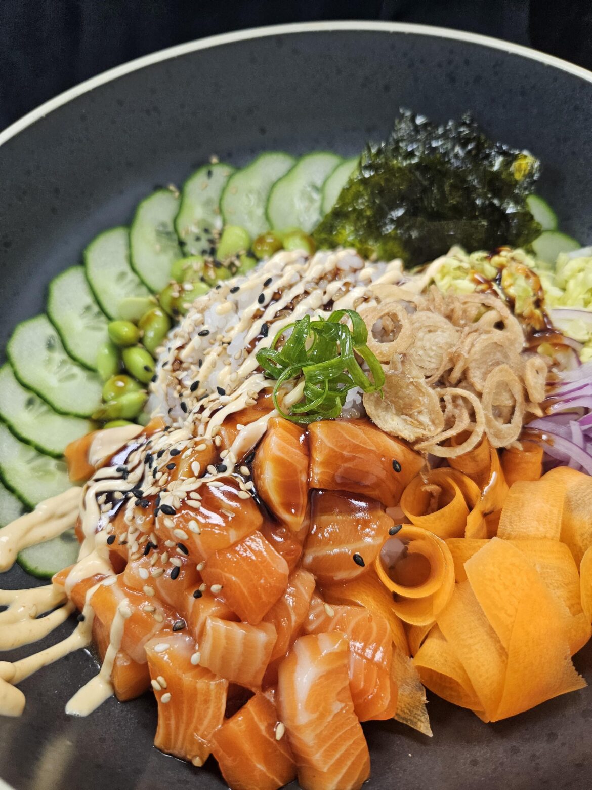 Ora King Salmon rice bowl I made for my sushi pop-up this week!