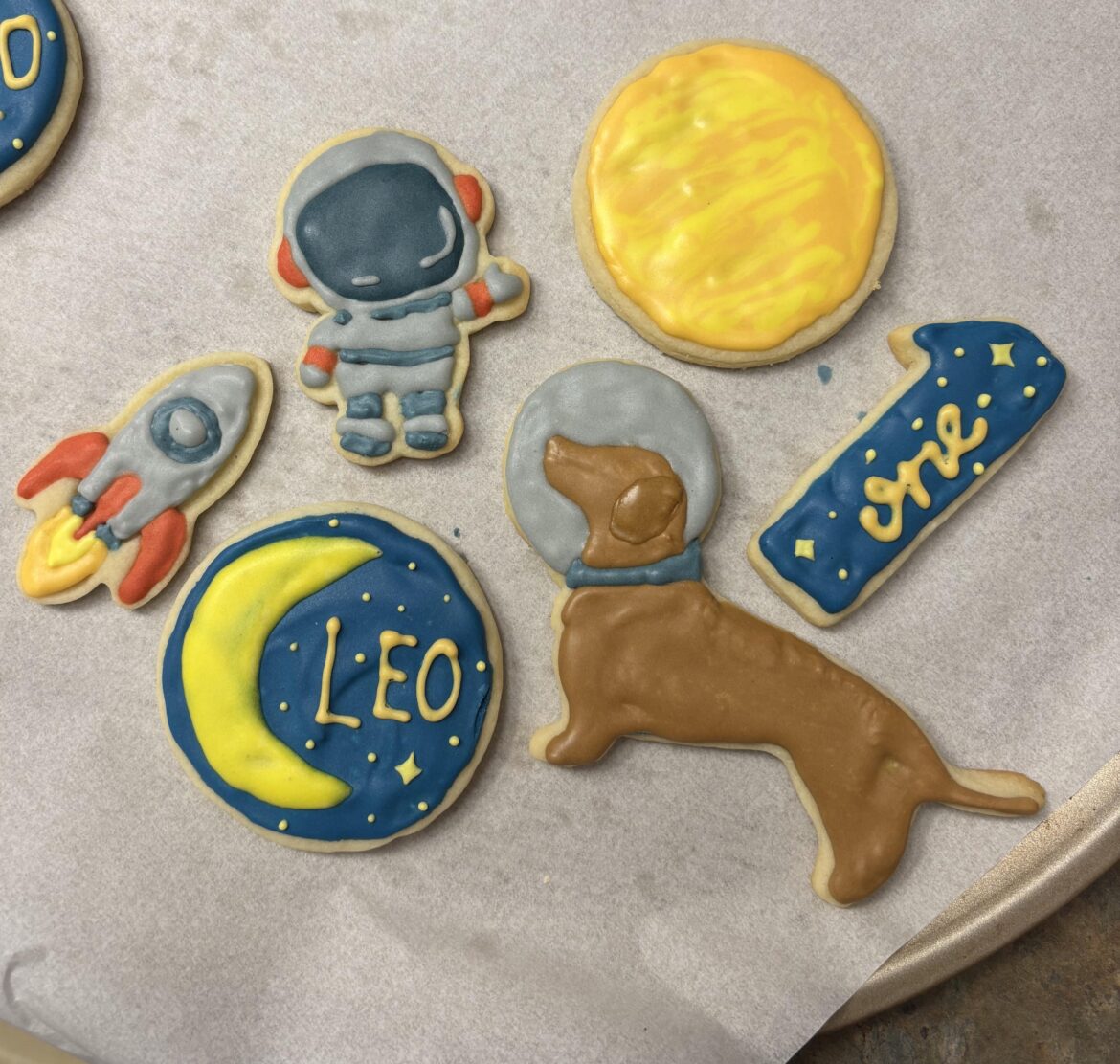 First attempt at royal icing for my son’s first birthday.