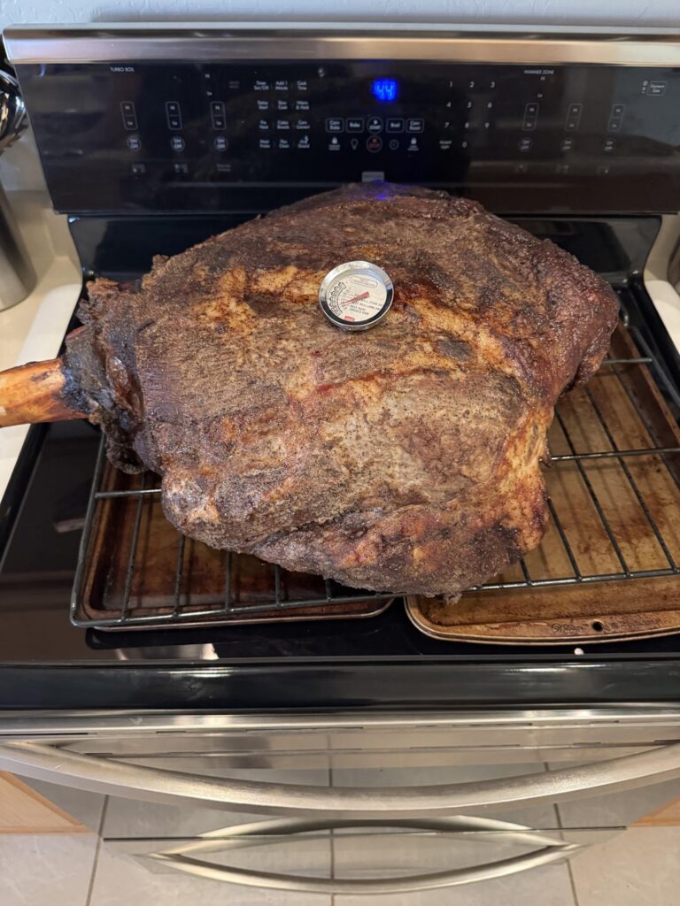 Slow cooked a cow leg